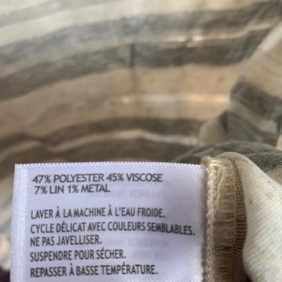 BYLYSE striped cowl neck sheer‎ metallic top . Worn twice. Retail 100 - Picture 3 of 4